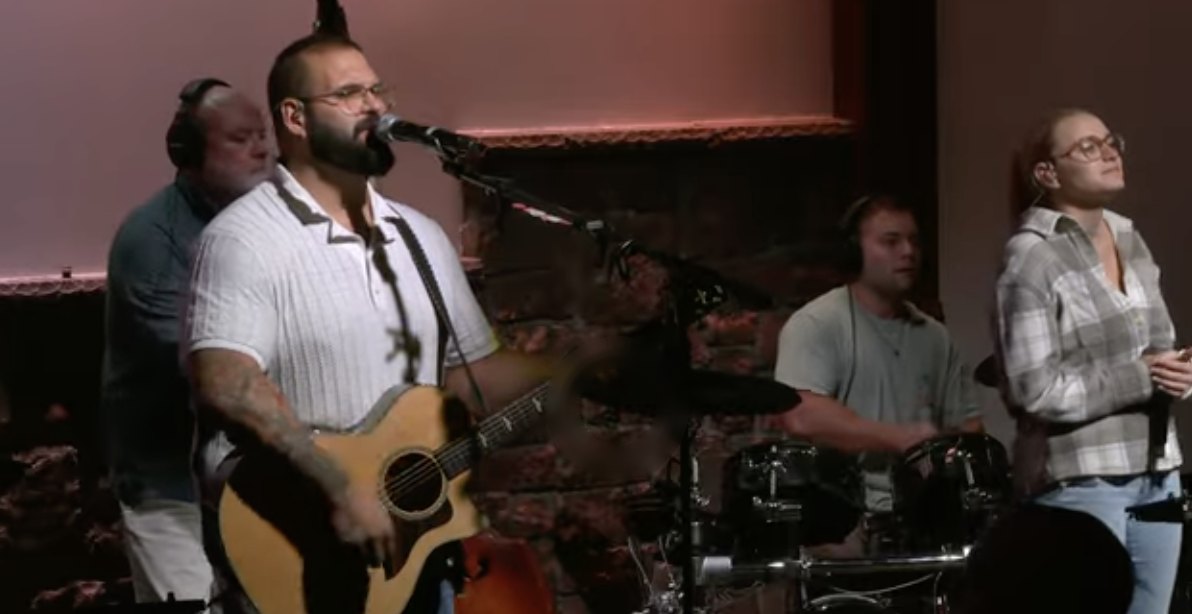 The worship team leading a Sunday service at Calvary Chapel of Hammonton